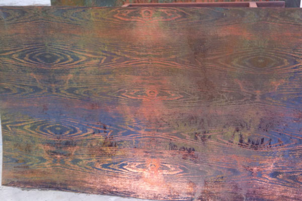 Etching Wood Grain copper plate