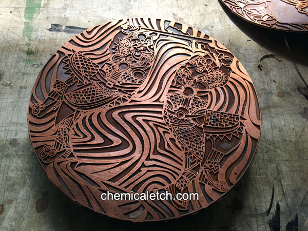 deep etching on copper
